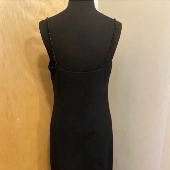 Banana Republic Black Elegant Dress With Beaded Spaghetti Straps Women’s Size 8